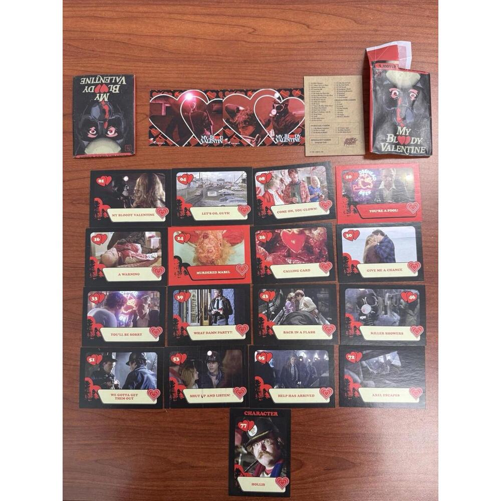 Fright Rags My Bloody Valentine Trading Cards 17 Cards  House of Fright